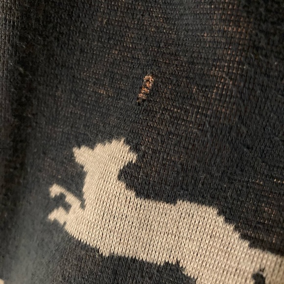 Vintage Topman by Topshop Blue Sweater with Fox Pattern 100% Cotton Mens Small - Picture 4 of 6